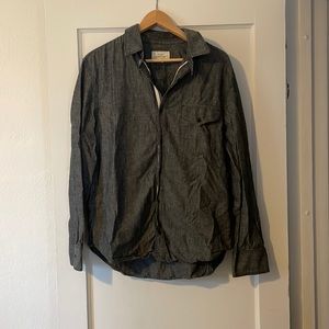 Rag & Bone mens selvedge black chambray button up, US L